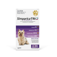 Simparica Trio 7 PACK for extra small dogs 2.6 - 5kg ( 2 x 3 packs Plus 1 single pack) - SEVEN PACK 