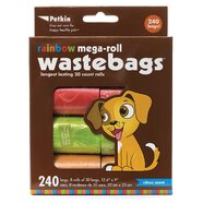 Petkin Rainbow Citrus Mega-Roll Waste Bags 240pk