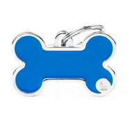 My Family ID Tag Basic Handmade Bone - Blue