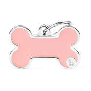 My Family ID Tag Basic Handmade Bone - Pink