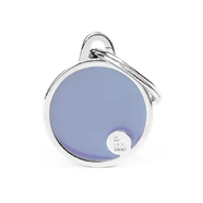 My Family ID Tag Basic Handmade Circle - Lilac