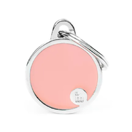 My Family ID Tag Basic Handmade Circle - Pink