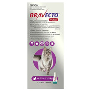 Bravecto Plus for Large Cats (>6.25 – 12.5kg) Purple 1pk