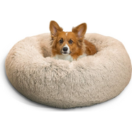 Best Friends by Sheri Donut Shag Bed Taupe 30x30" [Breed Size: Small]