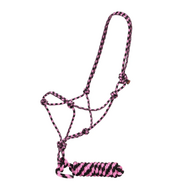 Fort Worth Rope Halter w/Lead - Hot Pink/Charcoal 10'