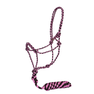 Fort Worth Rope Halter w/Lead - Hot Pink/Chocolate 10'