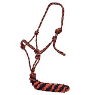 Fort Worth Rope Halter w/Lead - Navy/Orange 10'