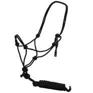 Fort Worth Rope Halter w/Lead - Black 10'