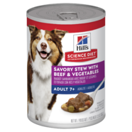 Hills Science Diet Adult 7+ Savory Stew Beef & Vegetables Canned Dog Food, 363g x 12 Pack