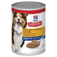 Hills Science Diet Adult 7+ Chicken & Barley Entrée Canned Dog Food 370g x 12 Pack