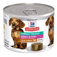 Hills Science Diet Perfect Weight Adult Small & Mini Breed Dog Mousse with Turkey 200g x 12