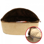 K & H Self Warming Hooded Kitty Bed Chocolate & Tan