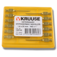*CLEARANCE* Kruuse Luer lock Hypodermic Needle 16G x 1" 12PACK *1 LEFT*