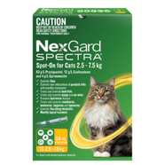 NexGard Spectra Spot-On for Medium/Large Cats 2.5 - 7.5kg (Yellow)