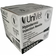 Univet Hypodermic Needles Box of 100 - 22g 3/4"