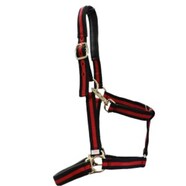 Rancher No-Rub Deluxe Halter - Black w/Red Stripe (Cob)