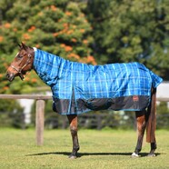 Kozy 1200D 250G Fill Nylon Horse Rug Combo - Blue Tartan (5'3"/160cm)