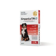 Simparica Trio SINGLE Dose pack for dogs 40.1-60kg -  1 Months Flea, Tick and Worming Treatment *RED*