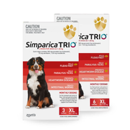 Simparica Trio for XLarge Dogs 40.1 - 60kg Red