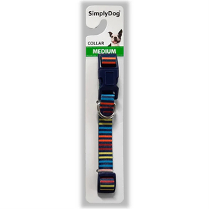 Simply Dog Collar Medium Stripes 16mm x 280mm to 380mm