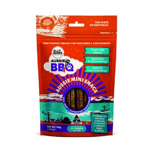 All Barks Aussie Mini Snags Beef & Superfood Dog Treats 110G 