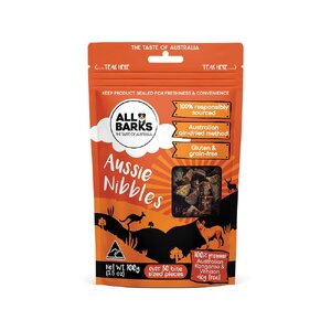 All Barks Aussie Nibbles Kangaroo & Venison 100G (Approx. 80 Nibbles)