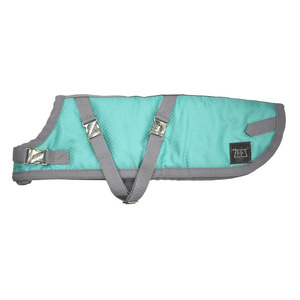 Zeez Supreme Dachshund Dog Coat Size 15 (38Cm) Mint Green/Grey