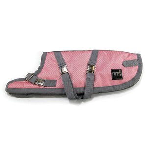 Zeez Supreme Dachshund Dog Coat Size 15 (38Cm) Flamingo Pink/ Grey