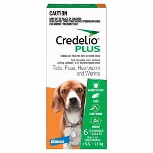 Credelio Plus Medium Orange 5.5-11kg - 6pk