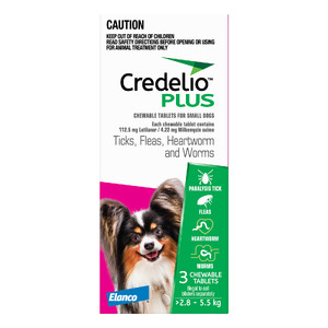 Credelio Plus Small Pink 2.8-5.5kg - 3pk