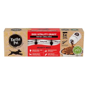 Earthz Pet Gravy Dog Small pack of 5 x 35ml single bottles - Beef