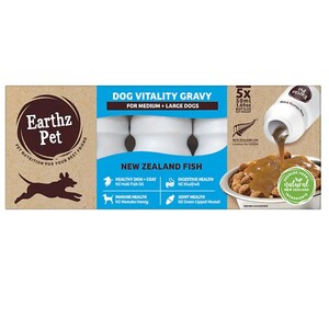 Earthz Pet Gravy Dog Small pack of 5 x 35ml single bottles - Fish