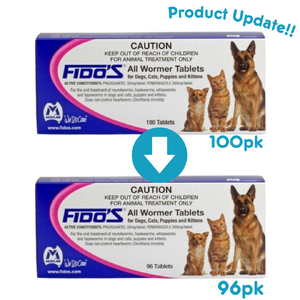 Fidos All Wormer Tablets 96pk for dogs, cats, Puppies and kittens *Product Update*