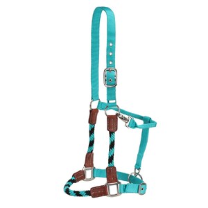 Fort Worth Hybrid Rope/Web Halter - Black/Turquoise