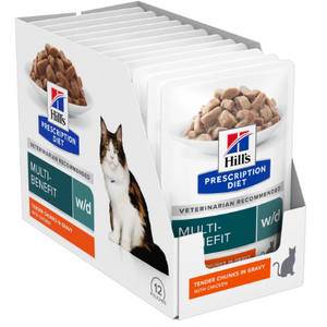 Hills Prescription Diet Feline W/D Multi Benefit 85gx12 Pouches