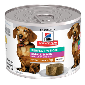 Hills Science Diet Perfect Weight Adult Small & Mini Breed Dog Mousse with Turkey 200g x 12