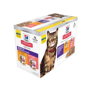 Hills Science Diet Adult Sensitive Stomach & Skin Wet Cat Food 12 x 79g