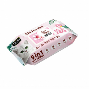 Kit Cat Antibacterial Wipes for Cats Cherry Blossom 80 Sheets 20 x 15cm