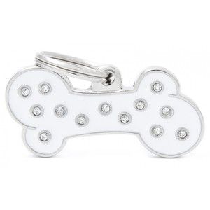 **CLEARANCE** Pet ID Tag Chic Large White Bone 3.9cm x 1.8cm 