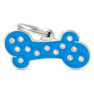 *CLEARANCE* Pet ID Tag Chic Bone Blue Small 3cm x 1.5cm 