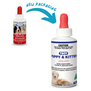 Troy Puppy and Kitten wormer 50mL *New Packaging*