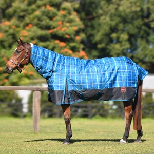 Kozy 1200D 250G Fill Nylon Horse Rug Combo - Blue Tartan