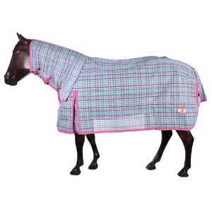 Kool Master PVC Shade Mesh Horse Rug Combo - Ice Blue/ Pink 