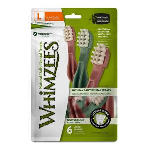 Whimzees Tooth Brush Star Value Bag Dental Dog Treat - Large 6pk